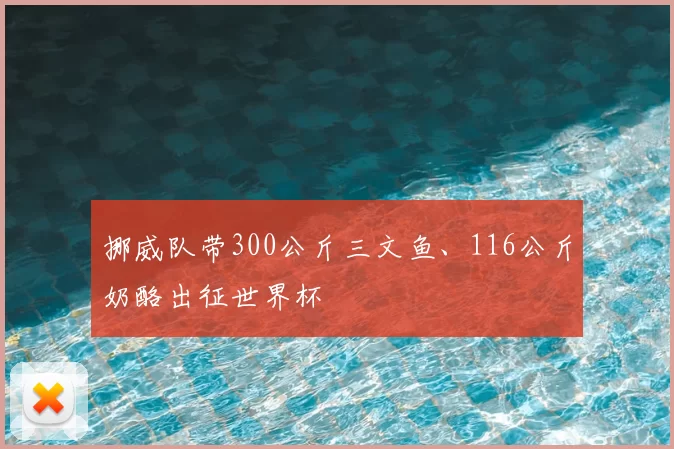 挪威队带300公斤三文鱼、116公斤奶酪出征世界杯